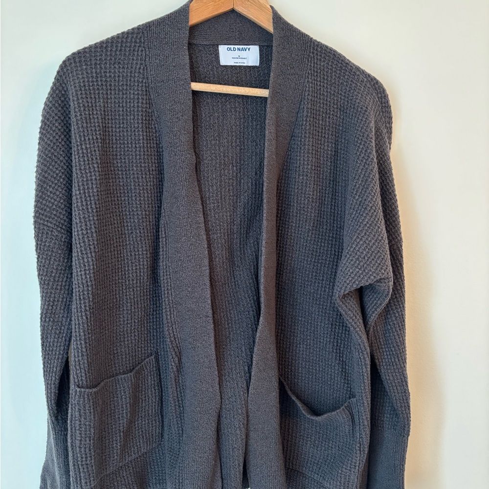 Old Navy Gray Cardigan Sweater with Open Front